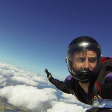 Man skydiving