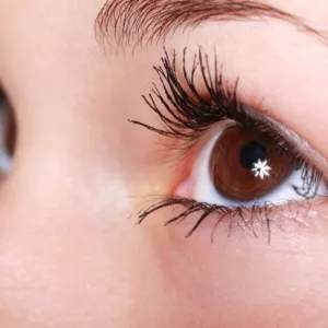 Close up of brown eyes