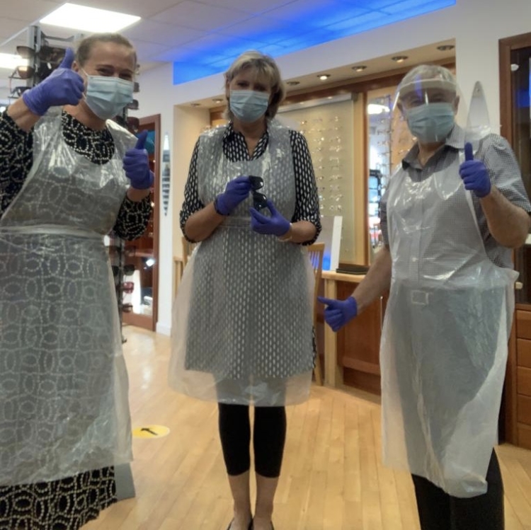 Optegra team wearing face masks and PPE