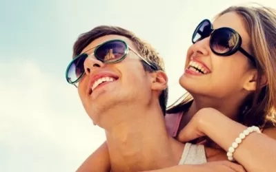 Young couple happy on holiday