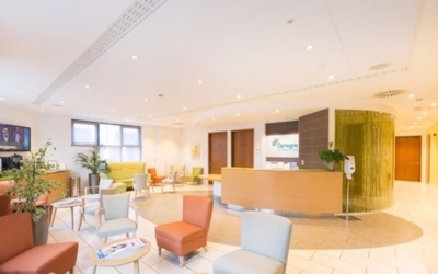 Optegra reception desk in North London