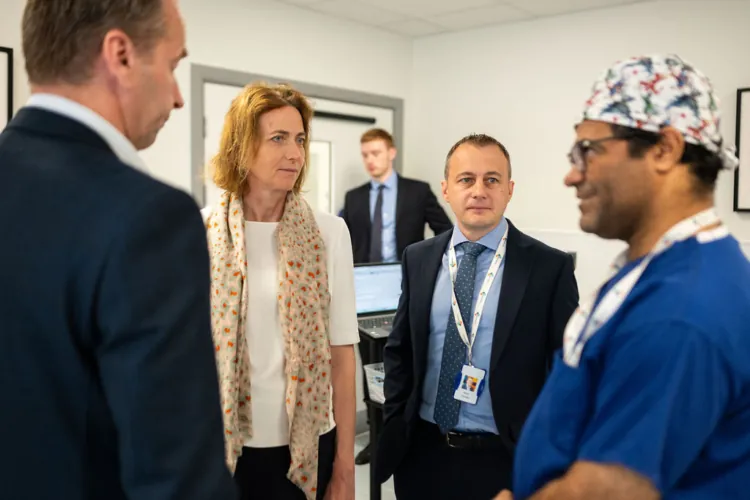 MP Pam Cox with Optegra team and surgeon Mr Mahmoud Radwan