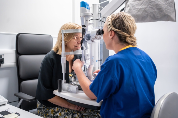 Ruth Cadbury MP eye test at Optegra West London