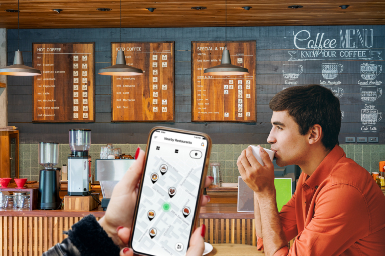 Vision simulation - coffee shop clearer vision near and far distance with EDOF lens