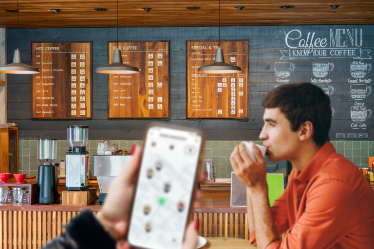 Vision simulation - coffee shop scene with monofocal lens