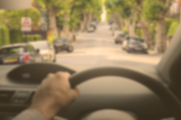 Vision simulation - day drive with cataract (no treatment)