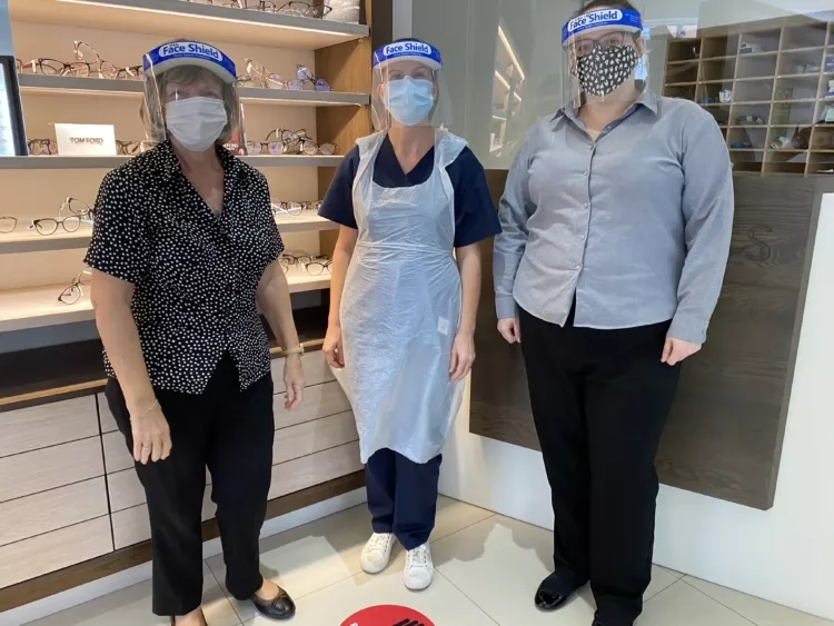 Optegra team wearing face masks and PPE