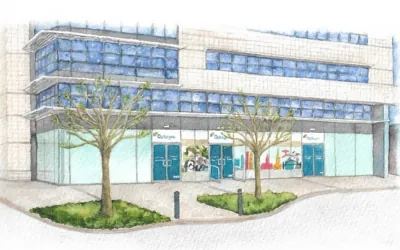 Optegra Newcastle eye hospital watercolour