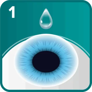 ICL step 1 - Anaesthetic eye drops applied to ensure a pain-free procedure